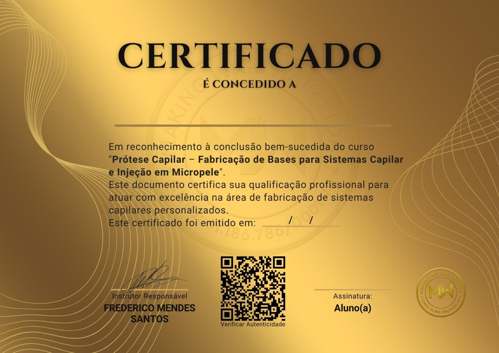 Certificado Making Wigs Hair